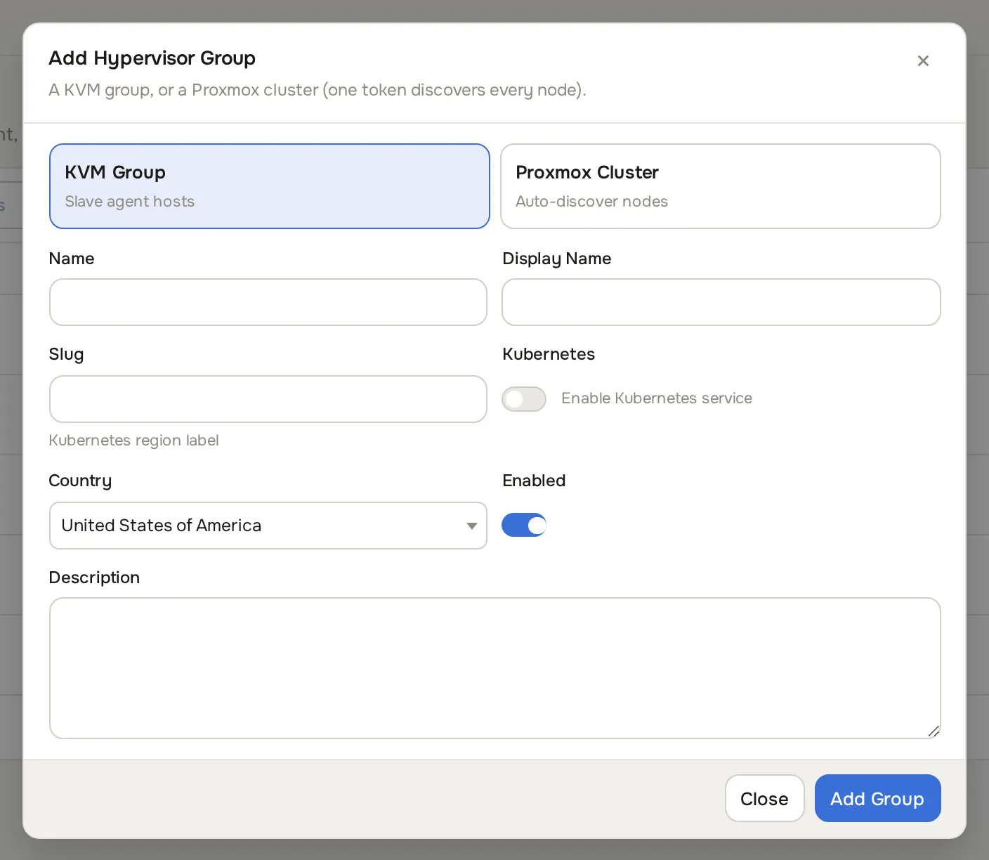 Add Group dialog
