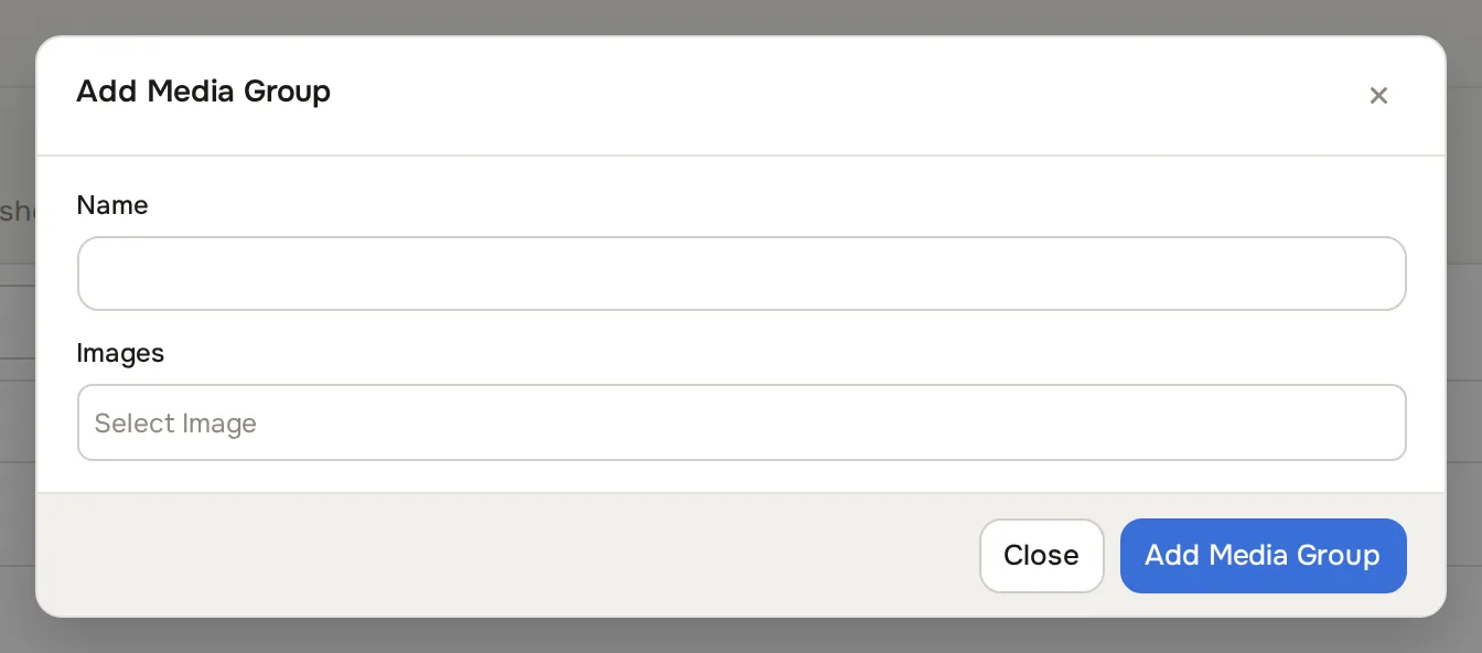 Add Media Group dialog