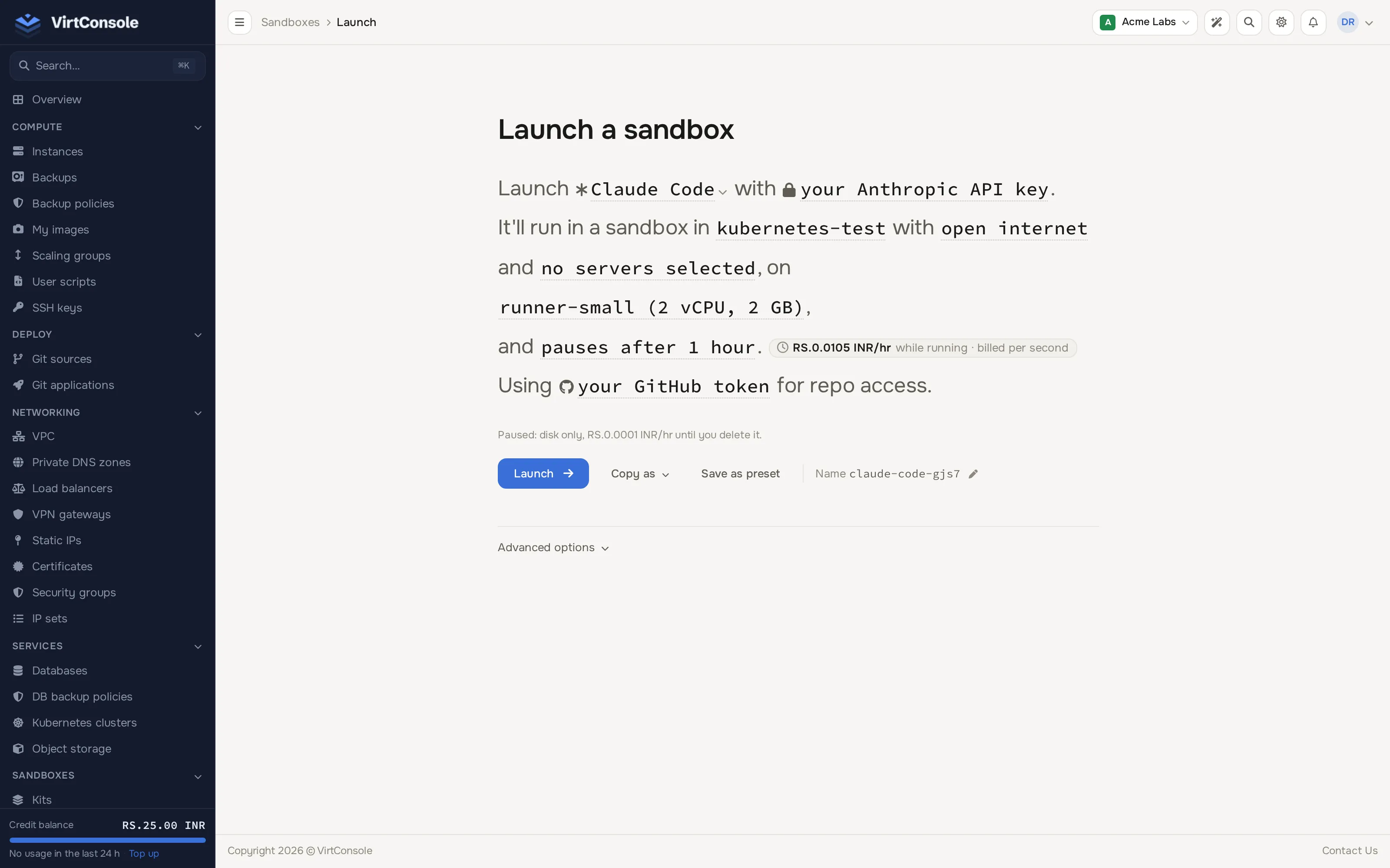 Launch sentence